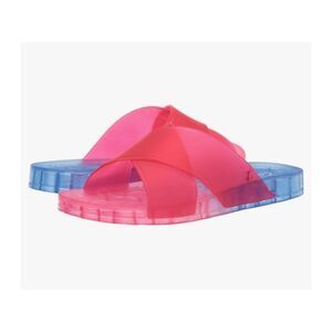 Circus by Sam Edelman Jaylee Ombre Crossband Jelly Slide Sandals 8 Blue Pink